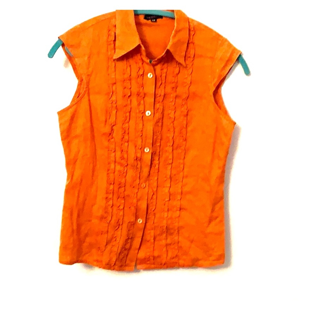 Made in Italy! 100% linen sleeveless blouse